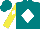 Silk - Teal, white diamond, white diamond on yellow sleeves