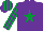 Silk - Purple, emerald green star, striped sleeves and cap