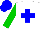 Silk - White, blue cross, green arms, blue cap