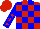 Silk - Red and blue blocks, red stars on blue sleeves