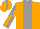 Silk - Orange, grey stripe, quartered sleeves, grey stripe on orange cap