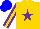 Silk - Gold, purple star, gold stripe on purple sleeves, gold star on blue cap