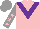 Silk - Pink, purple chevron, pink stars on grey sleeves and cap