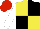 Silk - Yellow and black (quartered), white sleeves, red cap