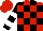 Silk - Red and black blocks, white hoops on black sleeves