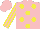 Silk - Pink with yellow spots, pink and yellow stripes on sleeves, pink cap