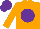 Silk - Orange, purple ball, purple cap