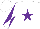 Silk - White, purple star, purple diablo on sleeves