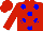 Silk - Red, blue dots, red circle, red cap