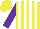 Silk - Yellow,purple and white stripes,  purple sleeves