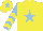 Silk - Yellow, light blue star, light blue and yellow chevrons on sleeves, yellow cap, light blue star