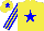 Silk - Yellow body, blue star, yellow arms, blue striped, yellow cap, blue star