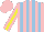 Silk - Pink, light blue stripes, yellow stripe on sleeves