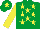 Silk - Emerald green, yellow stars, yellow sleeves, yellow star on cap