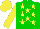 Silk - green, yellow stars, yellow sleeves and cap