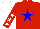 Silk - Red, blue star, white stars on sleeves, white cap