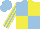 Silk - Light blue and yellow quarters, light blue and yellow striped sleeves