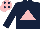 Silk - Dark blue, pink triangle, pink cap, dark blue diamonds