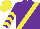 Silk - Purple, yellow sash and coat of arms, purple sleeves, yellow chevrons, yellow cap
