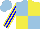 Silk - Light blue and yellow quarters, blue and yellow striped sleeves