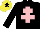 Silk - Black, pink cross of lorraine, yellow cap, black star