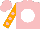 Silk - Pink, white ball, pink dots on orange sleeves