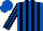 Silk - Royal blue, black stripes, black stripes on sleeves, royal blue cap