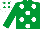 Silk - Emerald green, white spots, white cap, emerald green spots