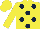 Silk - Yellow, dark blue spots, yellow sleeves and cap