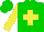 Silk - Green, yellow cross, yellow sleeves