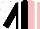 Silk - Black and pink halved, white braces, black sleeves, white cap