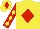 Silk - Yellow, red diamond, red sleeves, yellow diamonds, yellow cap, red diamond