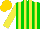 Silk - Green, yellow striped, yellow sleeves, gold cap