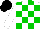 Silk - White, green checks, white sleeves, black cap