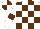 Silk - White and brown check, white sleeves, brown armlets, quartered cap