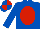 Silk - Royal blue, red oval, quartered cap