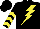 Silk - Black, yellow lightning bolt, yellow chevrons on sleeves, black cap