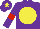 Silk - Purple, Yellow disc, Purple sleeves, Red armlets, Purple cap, Yellow star