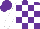 Silk - Purple, white blocks, white sleeves, purple and white halved cap