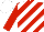 Silk - red and white diagonal stripes, red sleeves, white cap