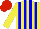 Silk - Yellow body, blue-light striped, yellow arms, red cap