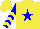 Silk - Yellow, blue star, yellow chevrons on blue sleeves