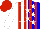 Silk - White and blue halves, red stripes, white stars, red cap