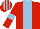 Silk - Red, light blue panel, light blue armlets, light blue stripes on cap
