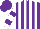 Silk - Purple and white stripes, purple hoops on white sleeves