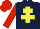 Silk - DARK BLUE, YELLOW Cross of Lorraine, RED sleeves and cap