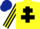Silk - Yellow, Black Cross of Lorraine, Black and Yellow striped sleeves, Dark Blue cap