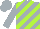 Silk - Silver and lime green diagonal stripes, silver sleeves and cap