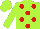 Silk - Lime green, red dots