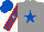 Silk - Grey, royal blue star, grey, royal blue & red striped sleeves, royal blue, grey star cap